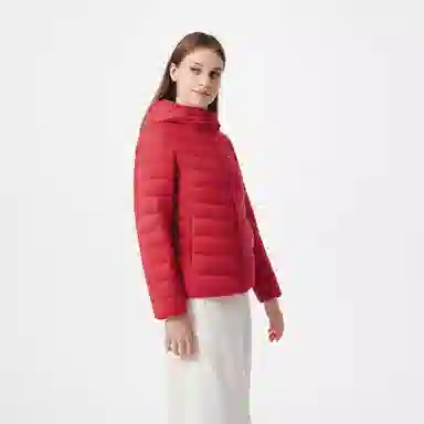 坦博尔 轻薄短款连帽通勤羽绒服 女款