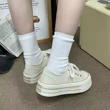 经典百搭厚底舒适通勤校园风 低帮 帆布鞋 女款