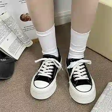 经典百搭厚底舒适通勤校园风 低帮 帆布鞋 女款
