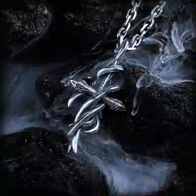 GUXI Dark World Cross Pendant Necklace