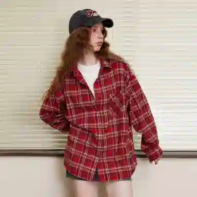 佐贝卡 美式复古宽松简约长袖衬衫 男女同款