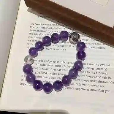 遇点 梦幻紫高级 #好运气质时尚简约高级感手饰 日常给天然 紫水晶 手串 女款