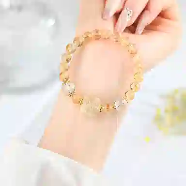 遇点 醒狮手链 #好运小众轻奢风新中式国潮气质精致简约百搭手饰品天然 黄水晶 手串 女款