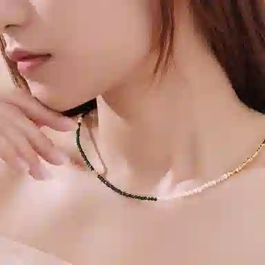 遇点 新中式国风复古精致高级锁骨链 优雅百搭套链 淡水珍珠 项链 女款