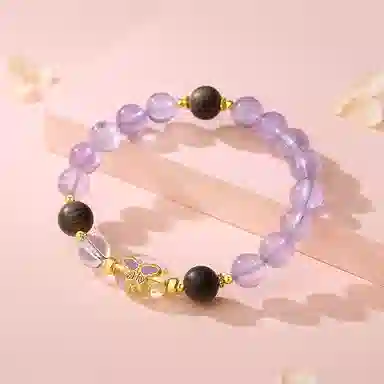 遇点 蝴蝶梦幻 #好运气质高贵优雅小众高级感设计天然 紫水晶 手串 女款