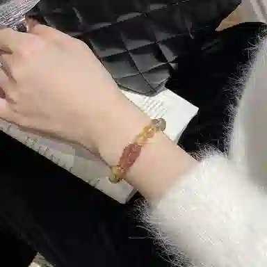 遇点 清新甜美貔貅 #好运吞金兽璀璨时尚气质高贵简约天然 黄水晶 手串 女款