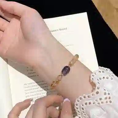 遇点 时尚轻奢风貔貅 #好运时尚简约优雅精致高级感设计手饰品 精美礼盒天然 黄水晶 手串 女款