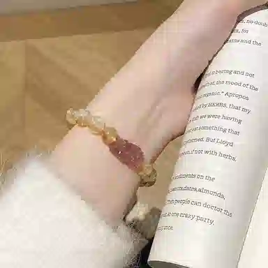 遇点 清新甜美貔貅 #好运吞金兽璀璨时尚气质高贵简约天然 黄水晶 手串 女款