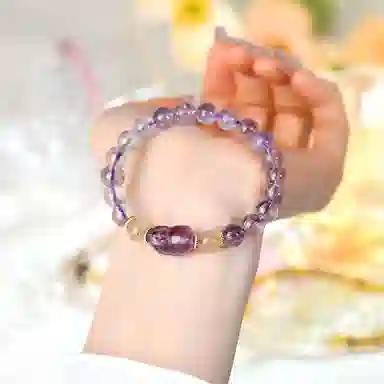 遇点 貔貅 #好运新中式国潮复古清新可爱气质小众高级感设计手饰品 日常表白天然 紫水晶 手串 女款
