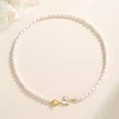 遇点 好运蝴蝶 新中式国潮精致优雅小众高级感设计 生日纪念日送给女朋友好礼 淡水珍珠 项链 女款