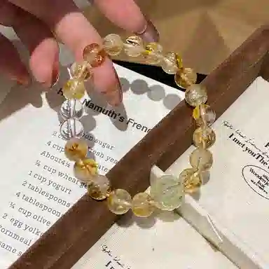 遇点 时尚气质 #好运新中式国潮精致小众回纹珠梦幻气质优雅手饰品 精美礼盒天然 黄水晶 手串 女款