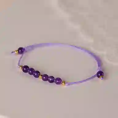 遇点 好运轻奢叠戴小众设计感优雅气质高级天然 紫水晶 手绳 女款