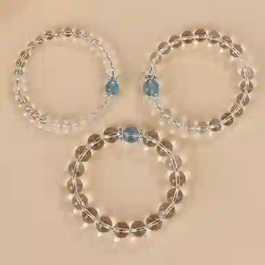 遇点 经典圆珠好运气质优雅高贵小众高级感设计天然 白水晶 手串 女款