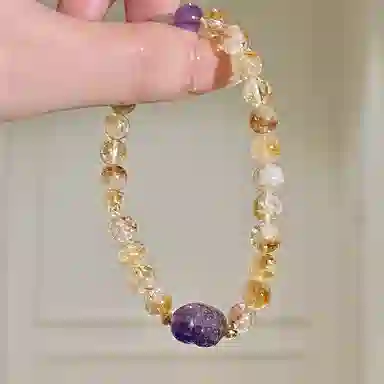 遇点 时尚轻奢风貔貅 #好运时尚简约优雅精致高级感设计手饰品 精美礼盒天然 黄水晶 手串 女款