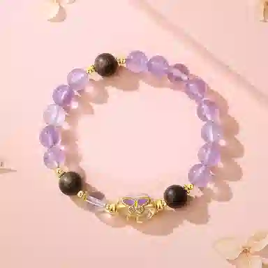 遇点 蝴蝶梦幻 #好运气质高贵优雅小众高级感设计天然 紫水晶 手串 女款
