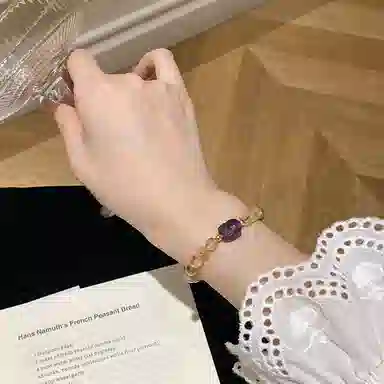 遇点 时尚轻奢风貔貅 #好运时尚简约优雅精致高级感设计手饰品 精美礼盒天然 黄水晶 手串 女款