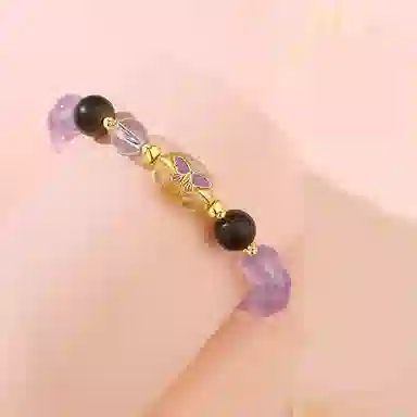 遇点 蝴蝶梦幻 #好运气质高贵优雅小众高级感设计天然 紫水晶 手串 女款