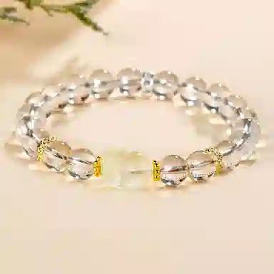 遇点 七紫星球#好运轻奢风简约大气时尚小众个性手饰品天然 白水晶 手串 女款