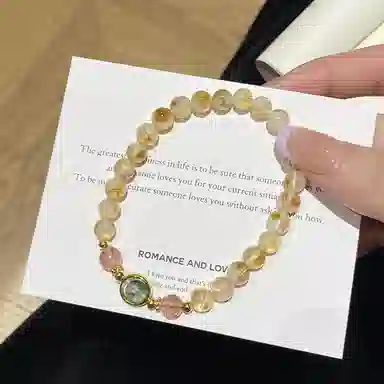 遇点 绿幽灵 #好运气质小众轻奢风精致高级设计感 精美礼盒天然 黄水晶 手串 女款