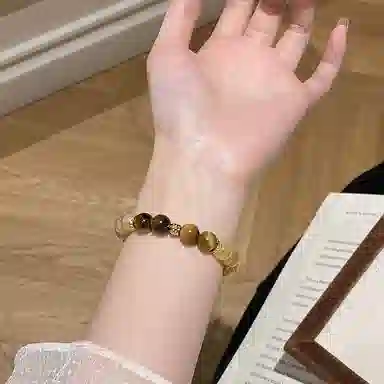 遇点 复古 #好运轻奢风气质小众优雅高级感设计日常天然 黄水晶 手串 女款