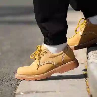 CAT Retro Leather Casual Shoes Yellow