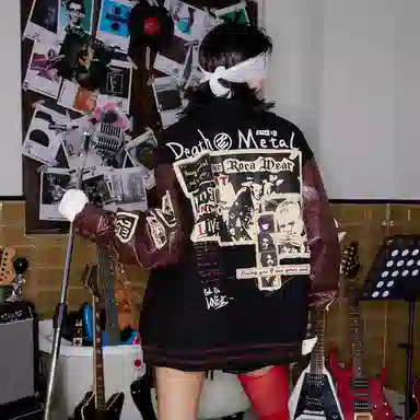 Rocawear Varsity Jacket Black Red