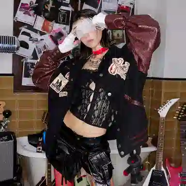 Rocawear Varsity Jacket Black Red