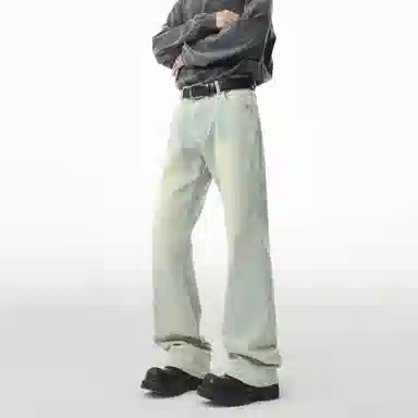 s.k. manor hill Vintage Washed Straight Jeans