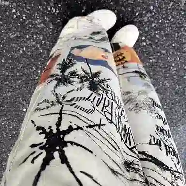 LIN MYKING Graffiti Tie-Dye Pants