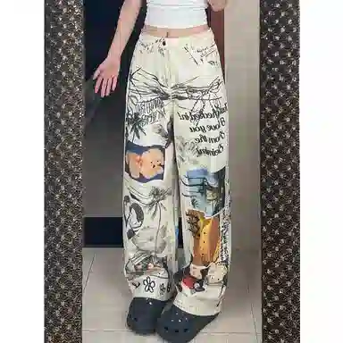 LIN MYKING Graffiti Tie-Dye Pants