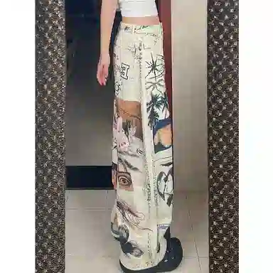 LIN MYKING Graffiti Tie-Dye Pants