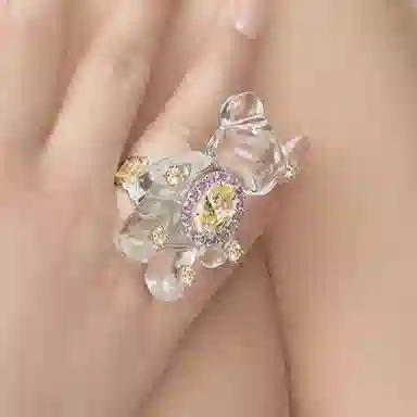 YVMIN Jello Bear Cubic Zirconia Ring
