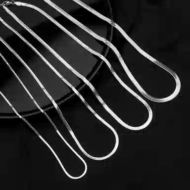 cooraree Blade Cuban Chain Necklace Silver