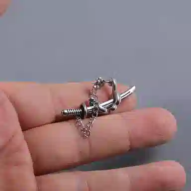 cooraree Punk Sword Pendant Hoop Earrings