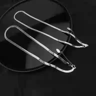 cooraree Blade Cuban Chain Necklace Silver