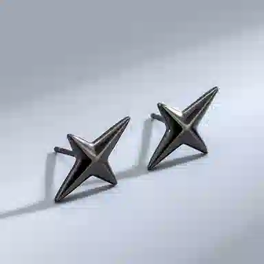 cooraree Four-Point Star Stud Earrings