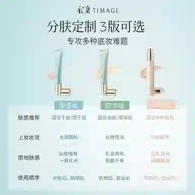 彩棠 妆前乳遮瑕彩妆套装 控油无瑕磨皮服帖保湿滋润遮瑕隔离 防卡粉隐形毛孔三文鱼色遮黑眼圈