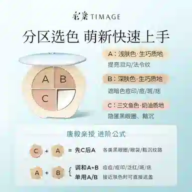 彩棠 妆前乳遮瑕彩妆套装 控油无瑕磨皮服帖保湿滋润遮瑕隔离 防卡粉隐形毛孔三文鱼色遮黑眼圈