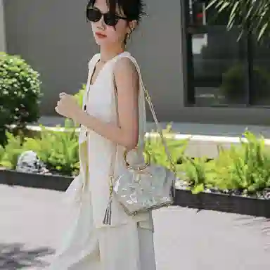 Roberta Di Camerino Shell Bag Gold Gray Silver