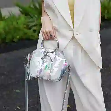 Roberta Di Camerino Shell Bag Gold Gray Silver