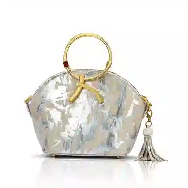 Roberta Di Camerino Shell Bag Gold Gray Silver