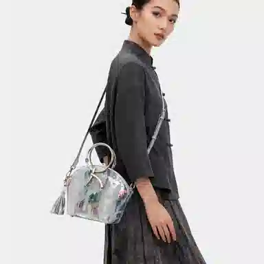 Roberta Di Camerino Shell Bag Gold Gray Silver