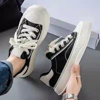 美式韩版融合的潮流学院风 透气轻便增高 低帮 帆布鞋 男款