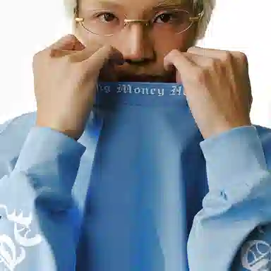 MOONWAV Gothic Letter Print Long Sleeve T-Shirt