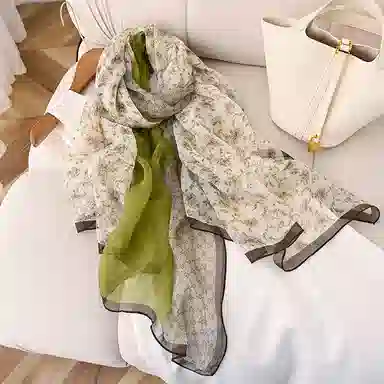 杭丝路 沙滩防晒大披肩舒适气质 桑蚕丝 丝巾 女款 黄色