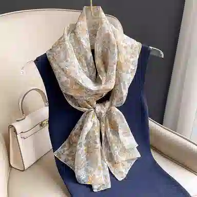 杭丝路 小长条纱巾围巾薄款护颈遮脖子防晒 桑蚕丝 丝巾 女款