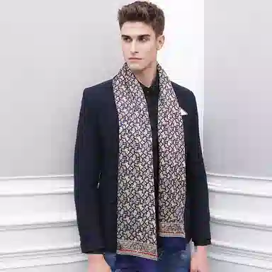 杭丝路 高档素绉缎 杭州丝绸搭配西装西服 桑蚕丝 丝巾 男款