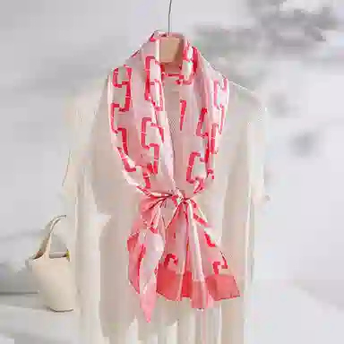 杭丝路 双面异色钉珠长巾围巾披肩 桑蚕丝 丝巾 女款