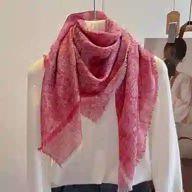 杭丝路 薄款三角围脖大方巾空调房 羊毛 丝巾 女款 浅驼色