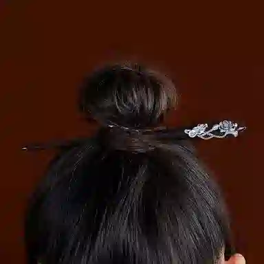 九乐 莲花梅花古风黑檀木发簪 发饰 女款
